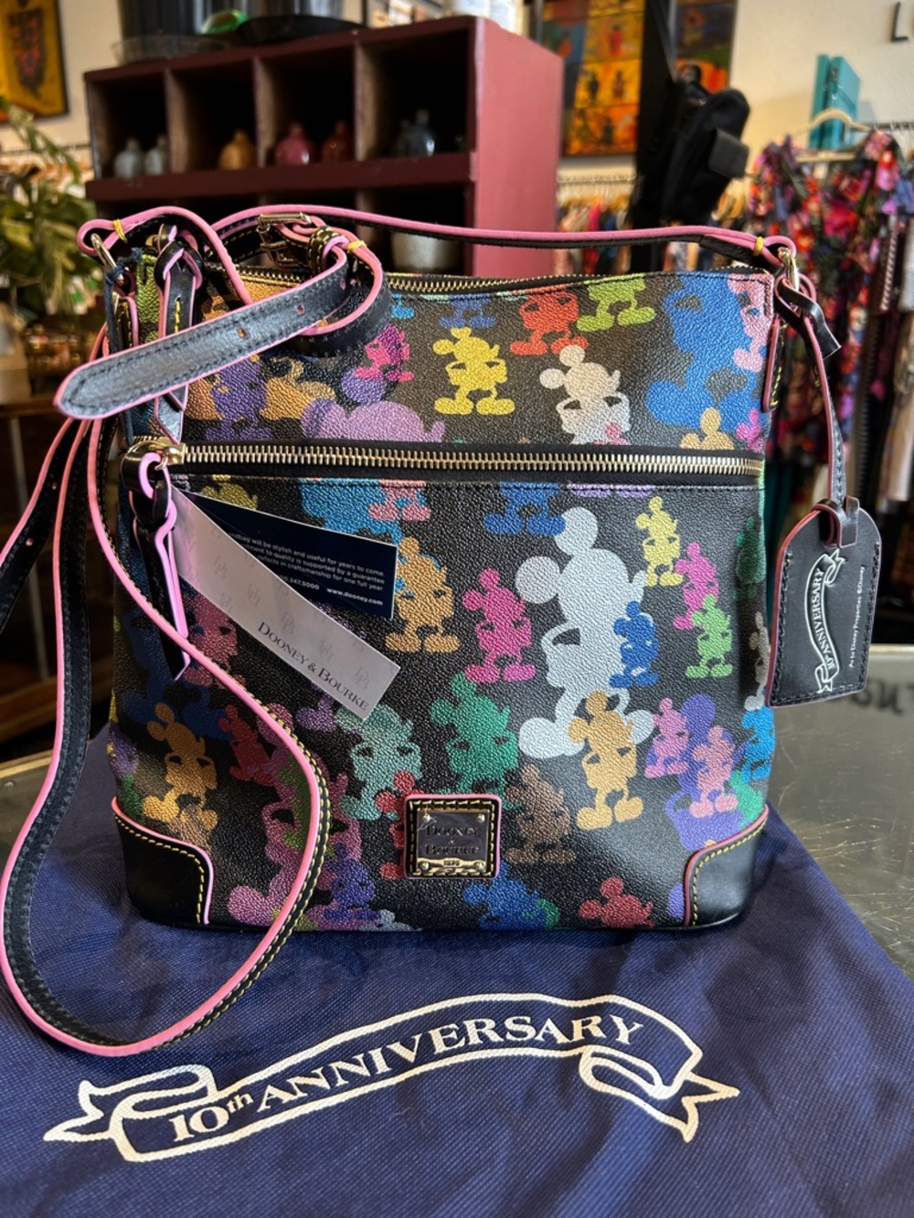 Disney Park 10th Anniversary Wonder Micky Silhouette Dooney and Bourke NWT